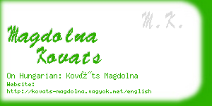 magdolna kovats business card